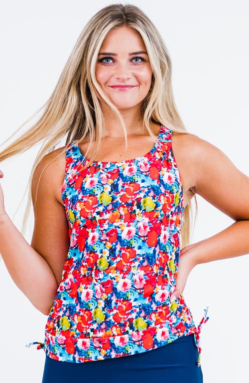 Calypsa Maya Tankini Swim Top With Built-in Bra In Animal Print