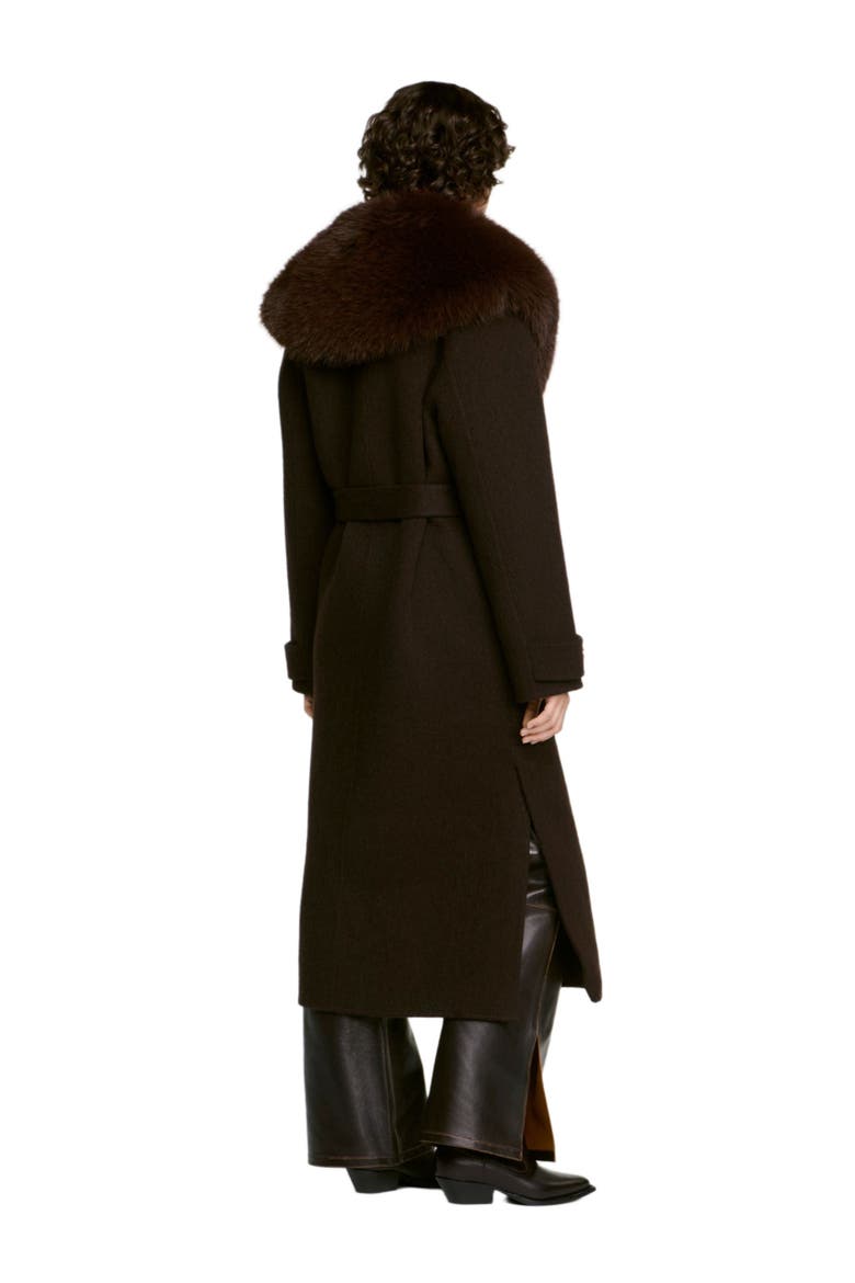 Coat With Shearling Collar, Alternate, color, Brown
