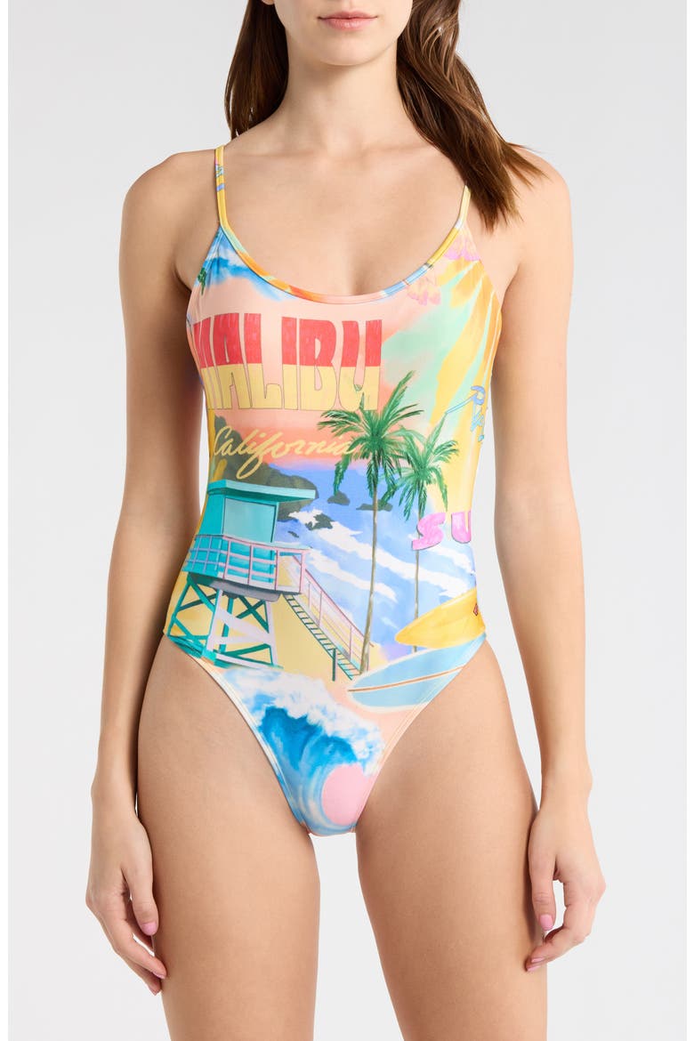 Hotel Malibu Cheeky One-Piece Swimsuit, Main, color, MALIBLUE