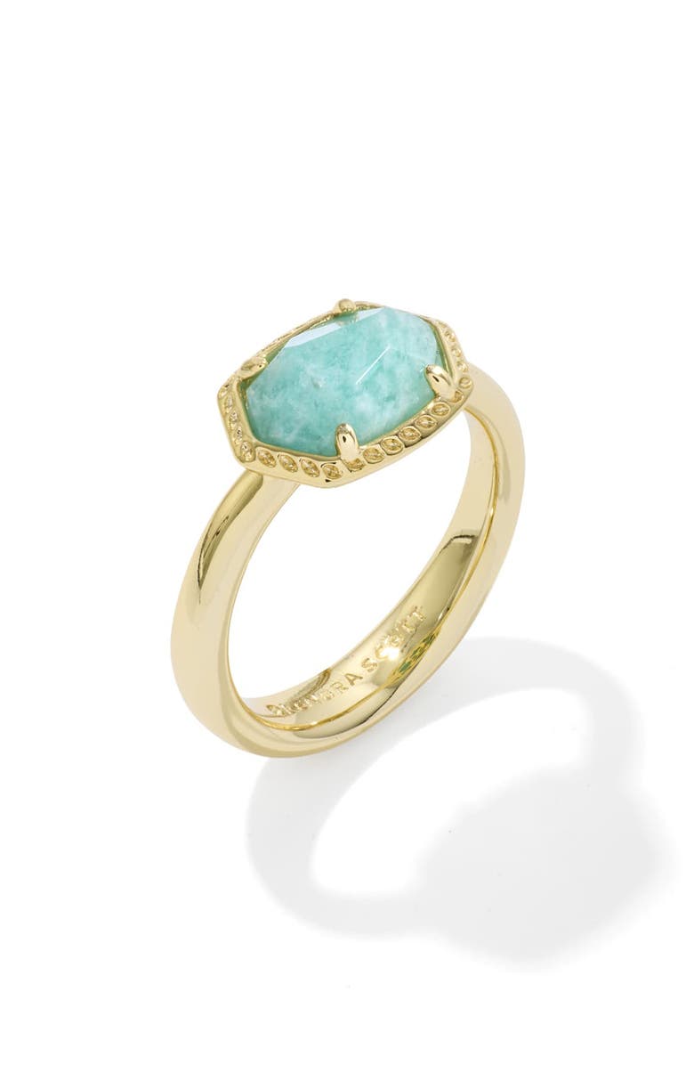 Kendra Scott Daphne Frame Amazonite Ring, Alternate, color, Gold Teal Amazonite