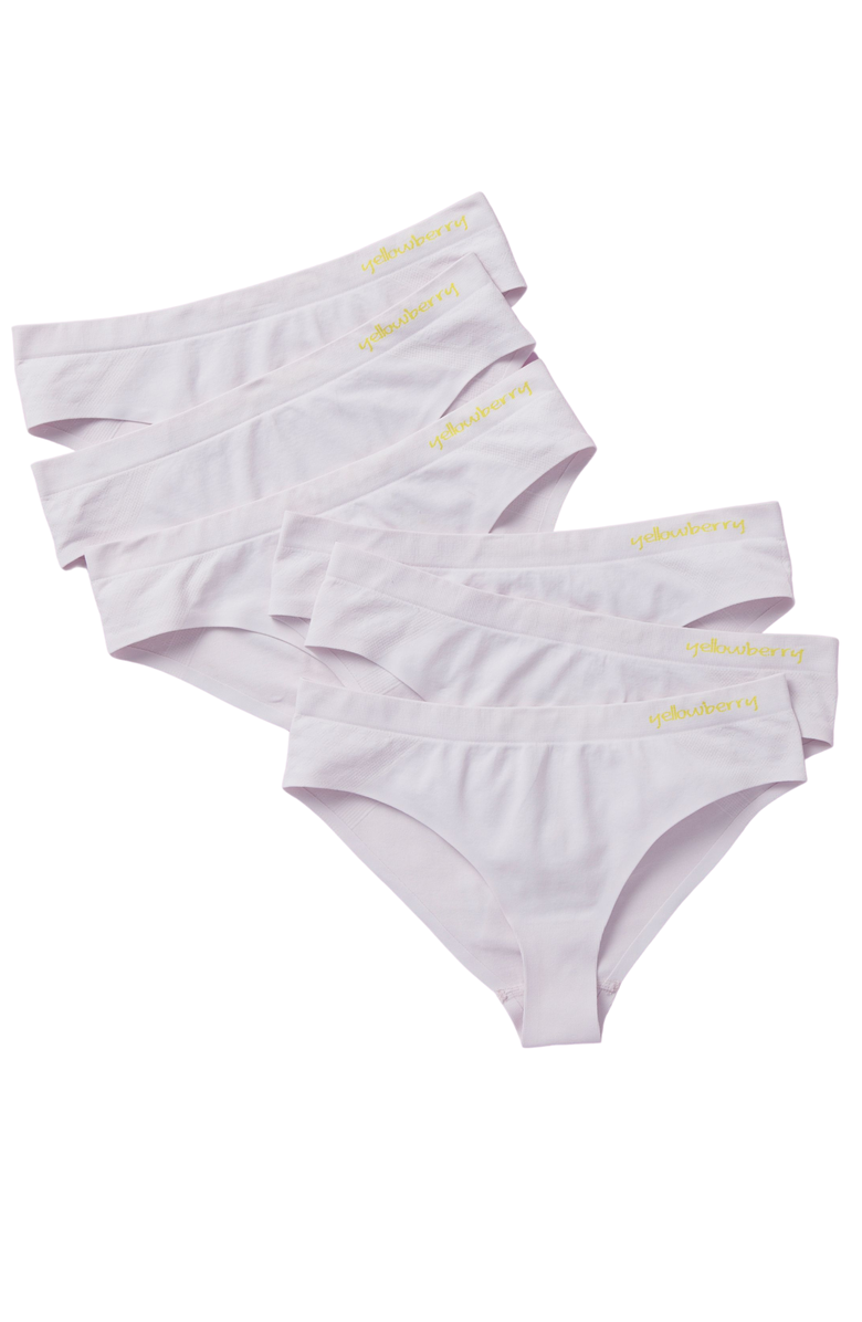 Yellowberry 6PK Seamless Bikini Underwear with Bonded Seam, Main, color, Snowflake