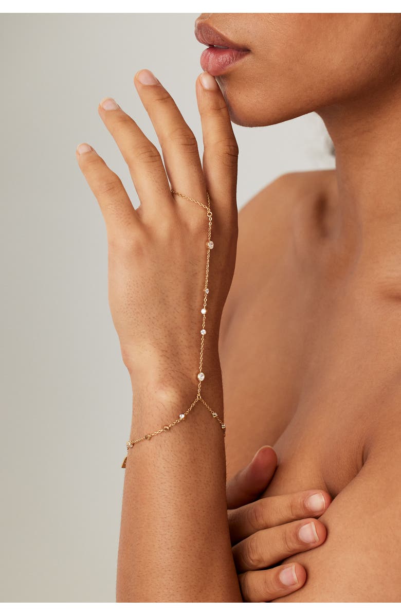 Electric Picks Popstar Hand Chain Bracelet, Alternate, color, Gold