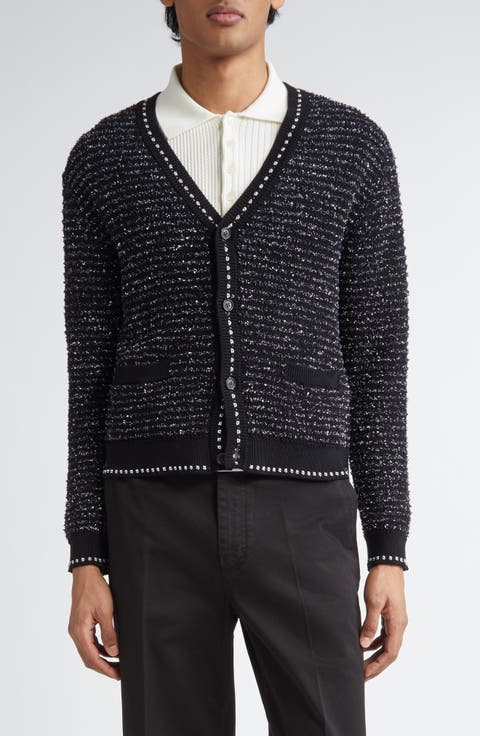 Eyelash Tweed Jacquard Knit Cardigan