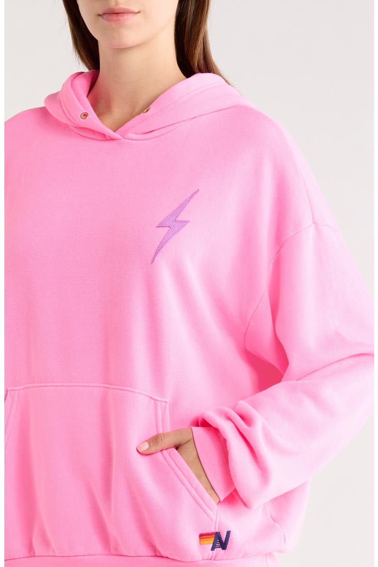 Bolt Stitch Hoodie, Alternate, color, NEON PINK/ PURPLE