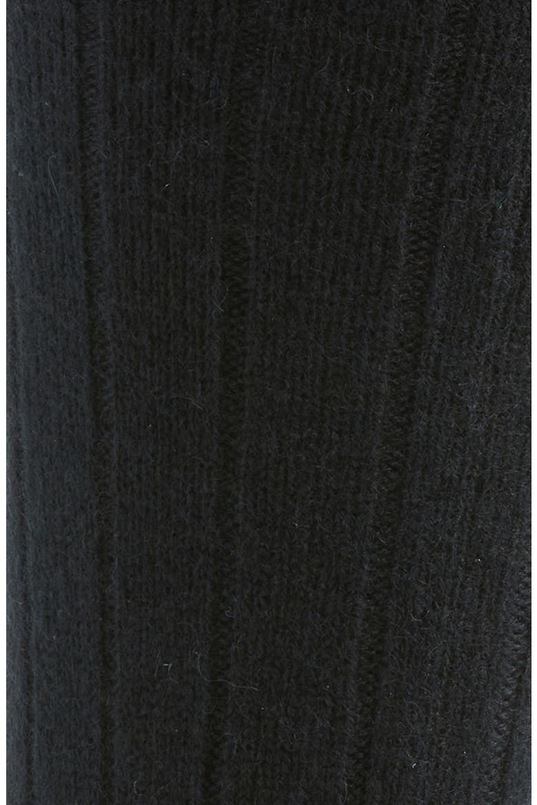 Rib Cashmere Blend Crew Socks, Alternate, color, BLACK CAVIAR