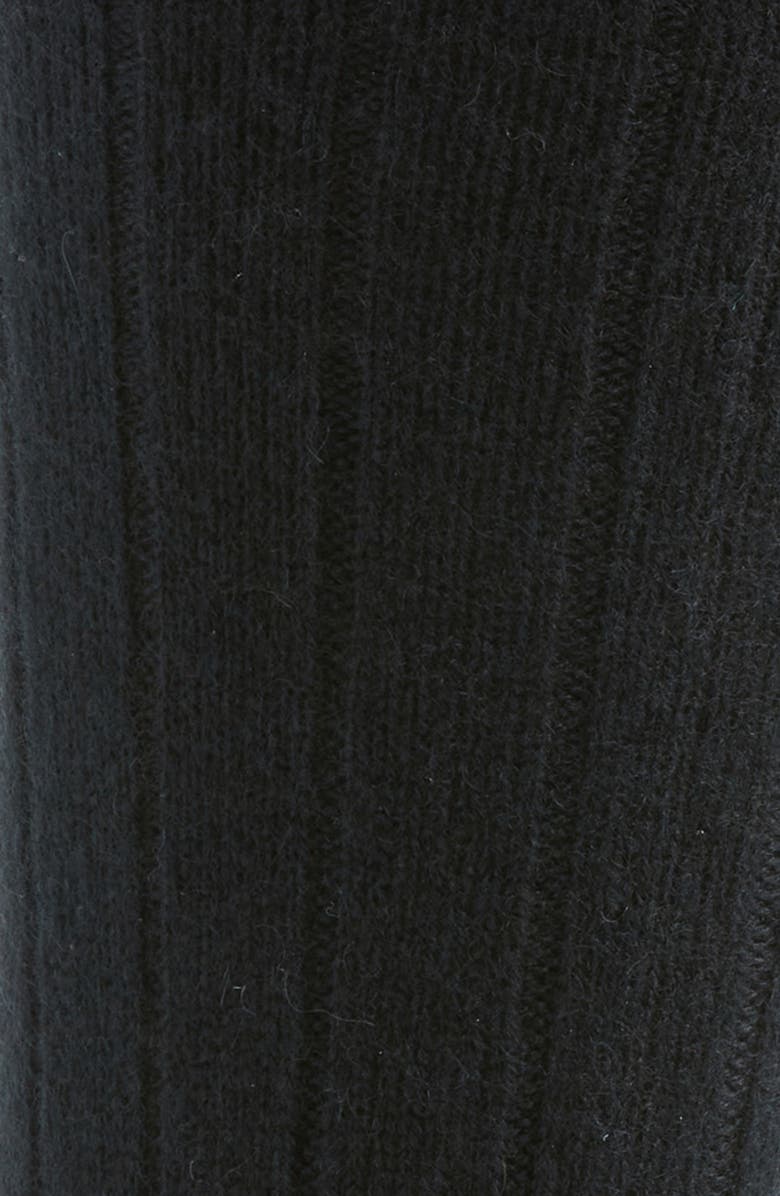 Nordstrom Rib Cashmere Blend Crew Socks, Alternate, color, Black Caviar