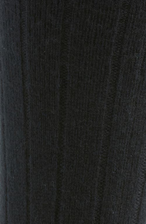 Nordstrom Rib Cashmere Blend Crew Socks In Black Caviar