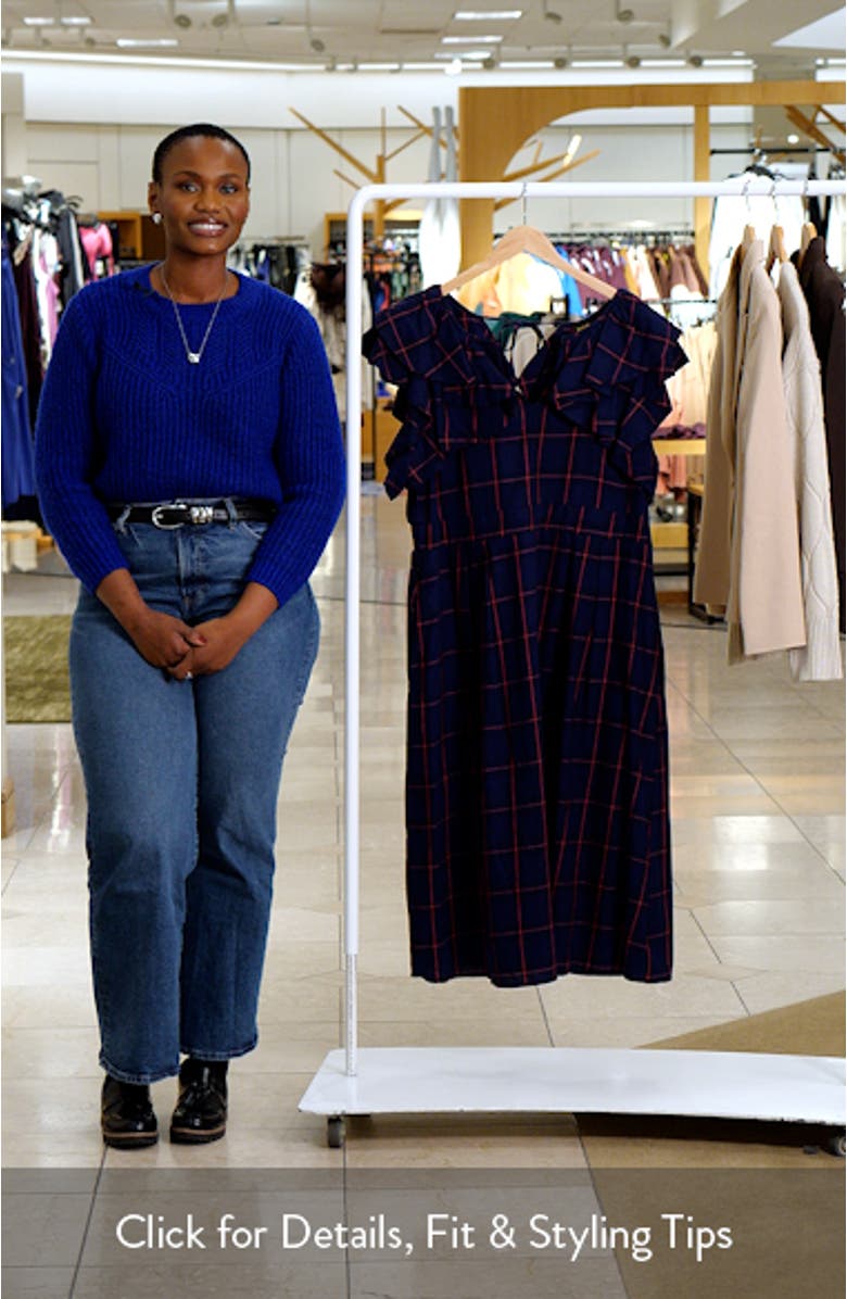 Holbrook Plaid Santana Tie Back Cotton Midi Dress, sales video thumbnail