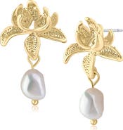 JARDIN Fresh Water Pearl Flower Earrings