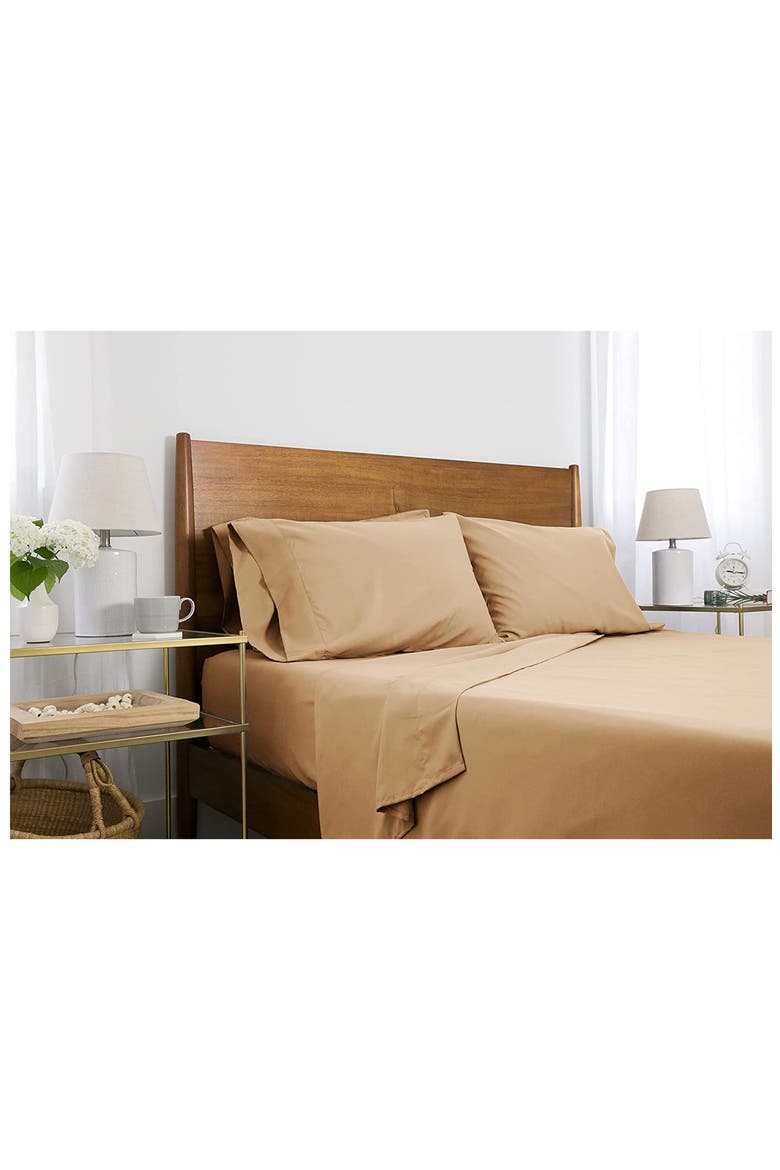Southshore Essentials Double Brushed 100 GSM Sheet Set, Alternate, color, BROWN