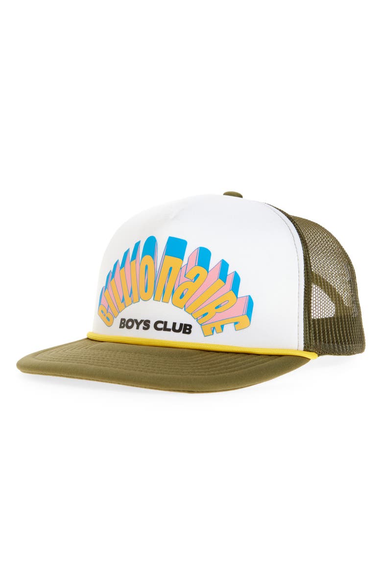 Billionaire Boys Club Arch Logo Trucker Hat, Main, color, Loden Green