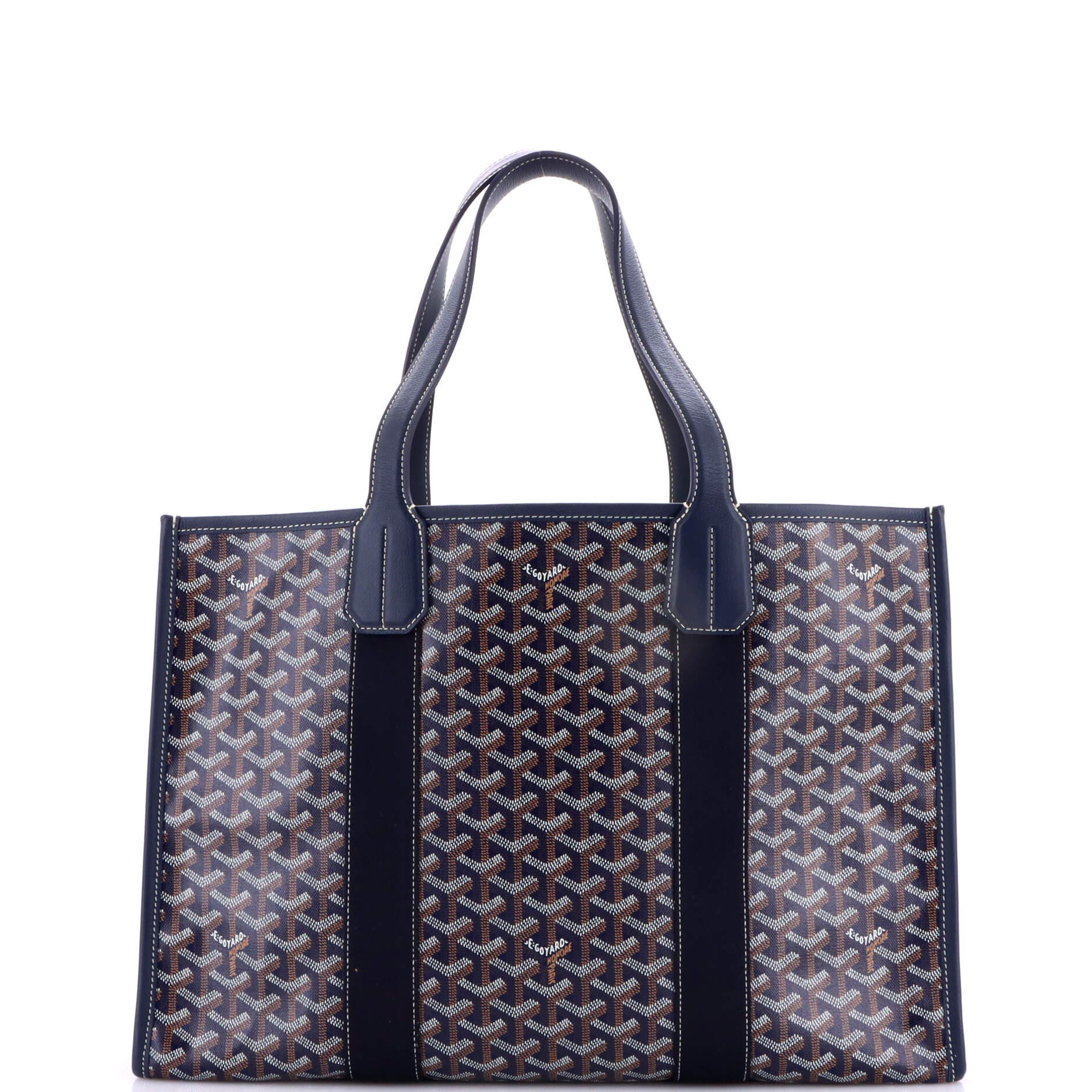 Pre-Owned Goyard Villette Tote Printed Coated Canvas MM, Alternate, color, Blue