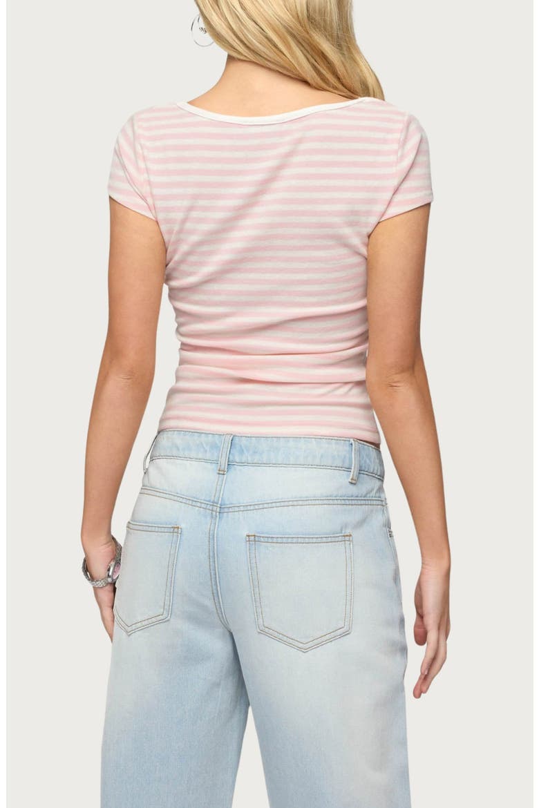 Layered Lacey Stripe T-Shirt, Alternate, color, LIGHT-PINK