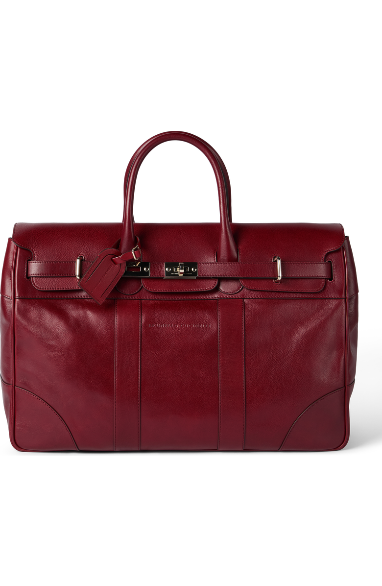 Brunello Cucinelli Calfskin country bag, Main, color, Terracotta