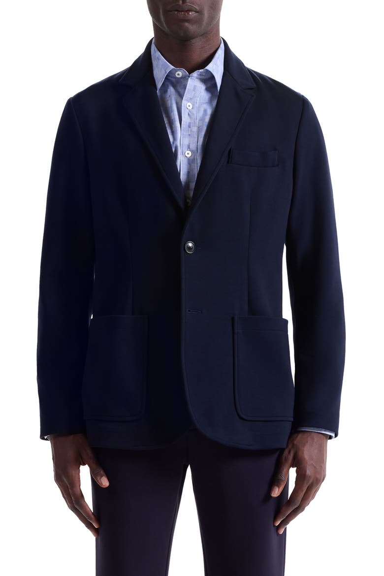 Soft Touch Solid Knit Blazer, Main, color, NAVY