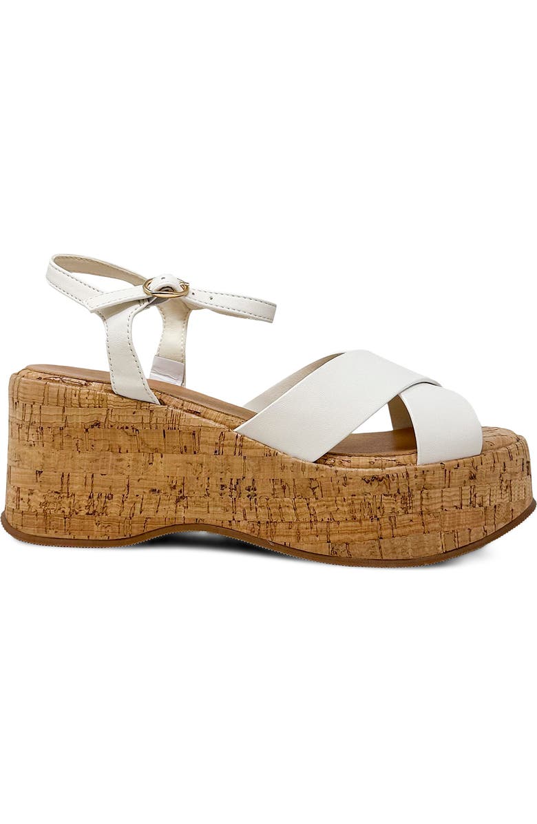 SHUSHOP Indiana Platform Sandal, Alternate, color, Bone