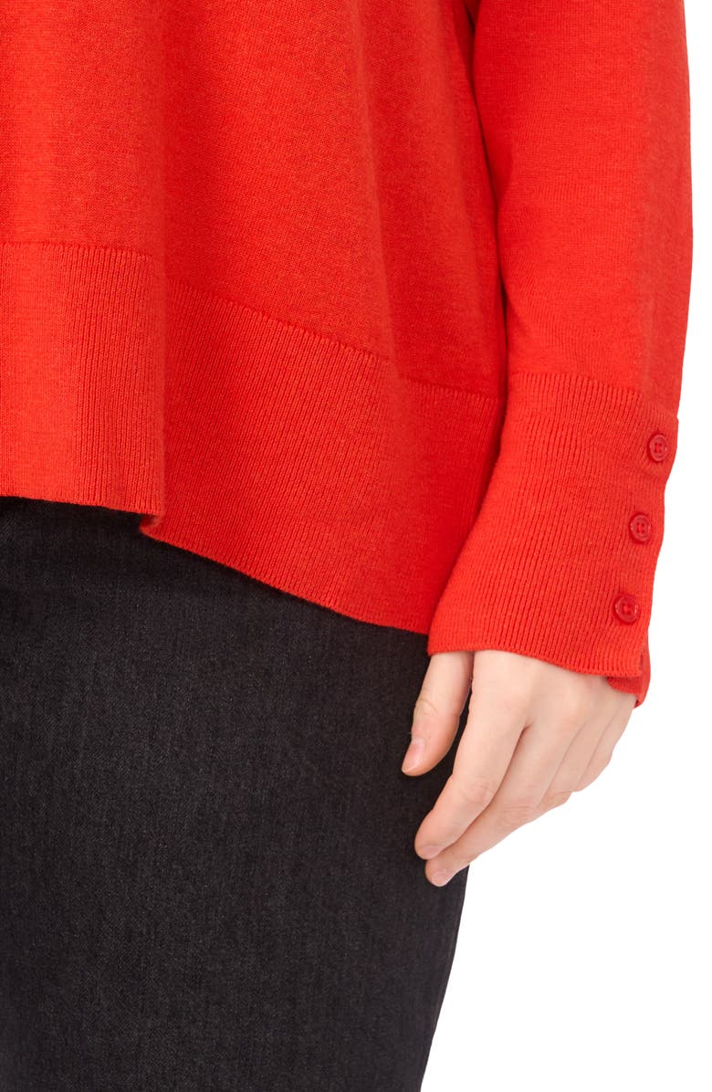 Halogen<sup>®</sup> Button Cuff Cotton Blend Sweater, Alternate, color, Poinciana