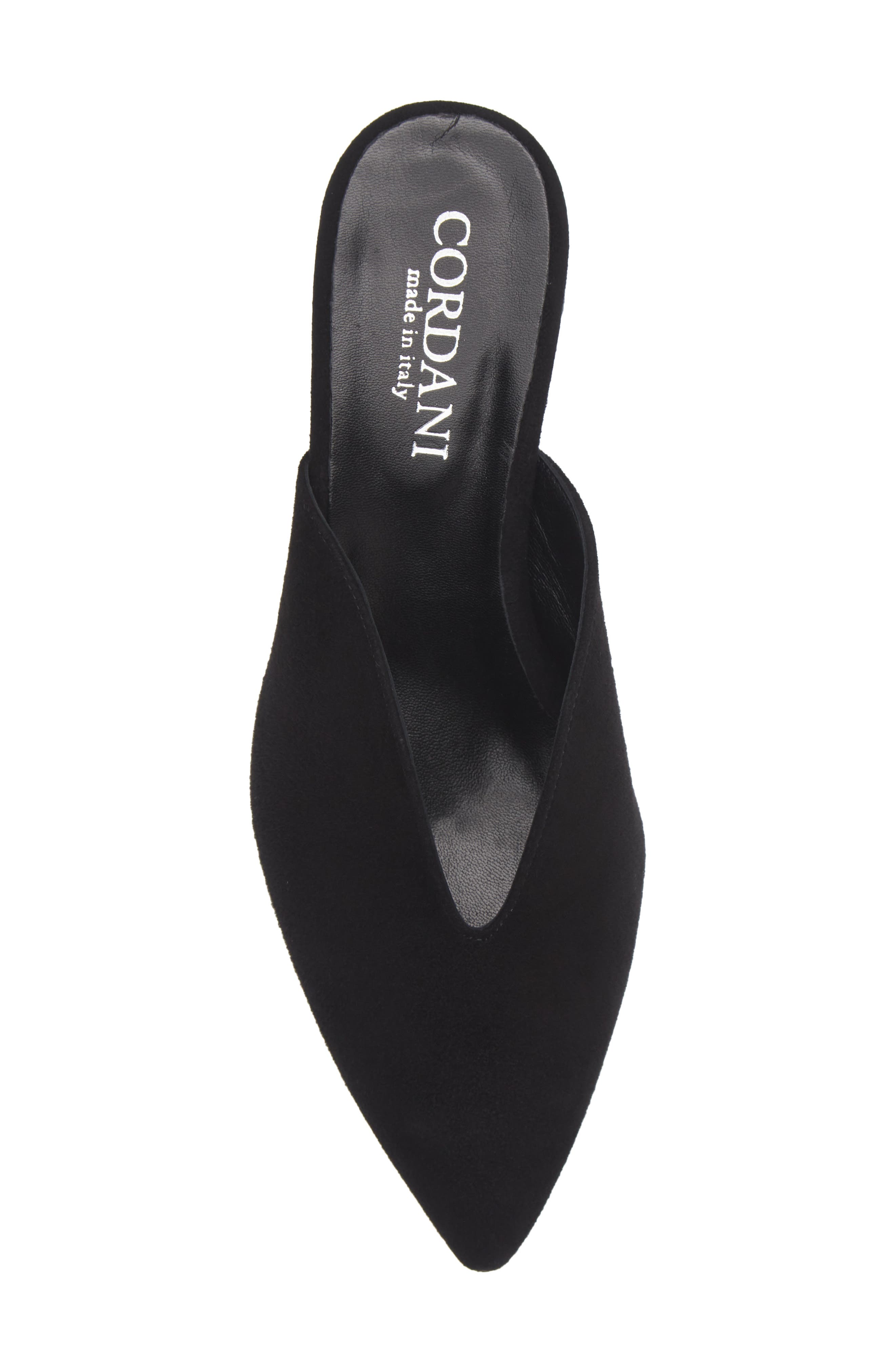 Gayle Leather Pointed Toe Mule, Alternate, color, BLACK SUEDE