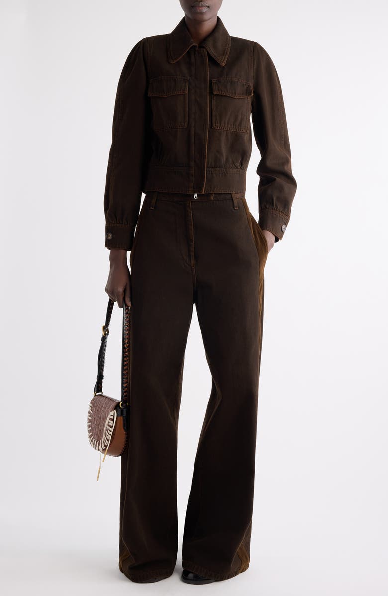 Dries Van Noten Vistam Denim Jacket, Alternate, color, Brown