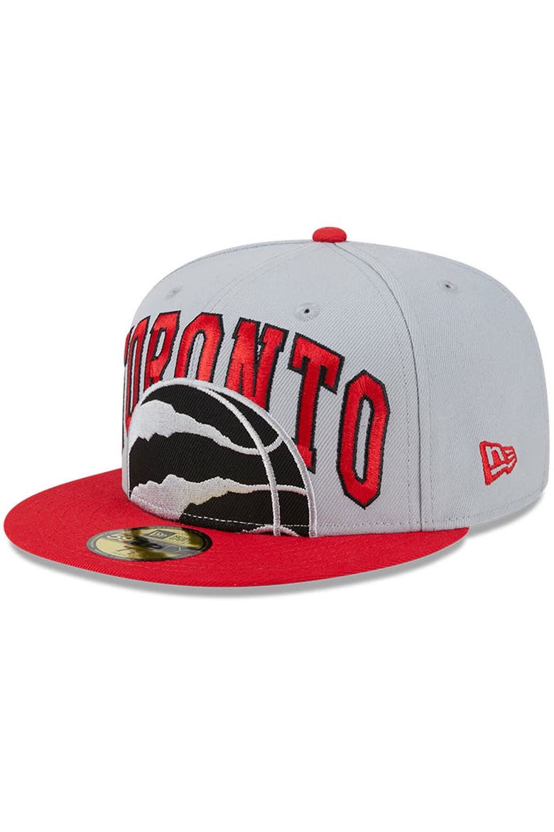 Men's New Era Gray/Red Toronto Raptors Tip-Off Two-Tone 59FIFTY Fitted Hat, Main, color, Gray
