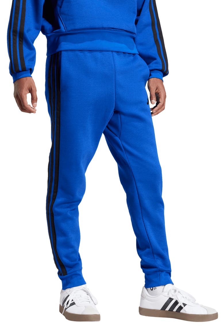 Essentials 3-Stripes Fleece Joggers, Main, color, TEAM ROYAL BLUE/ BLACK