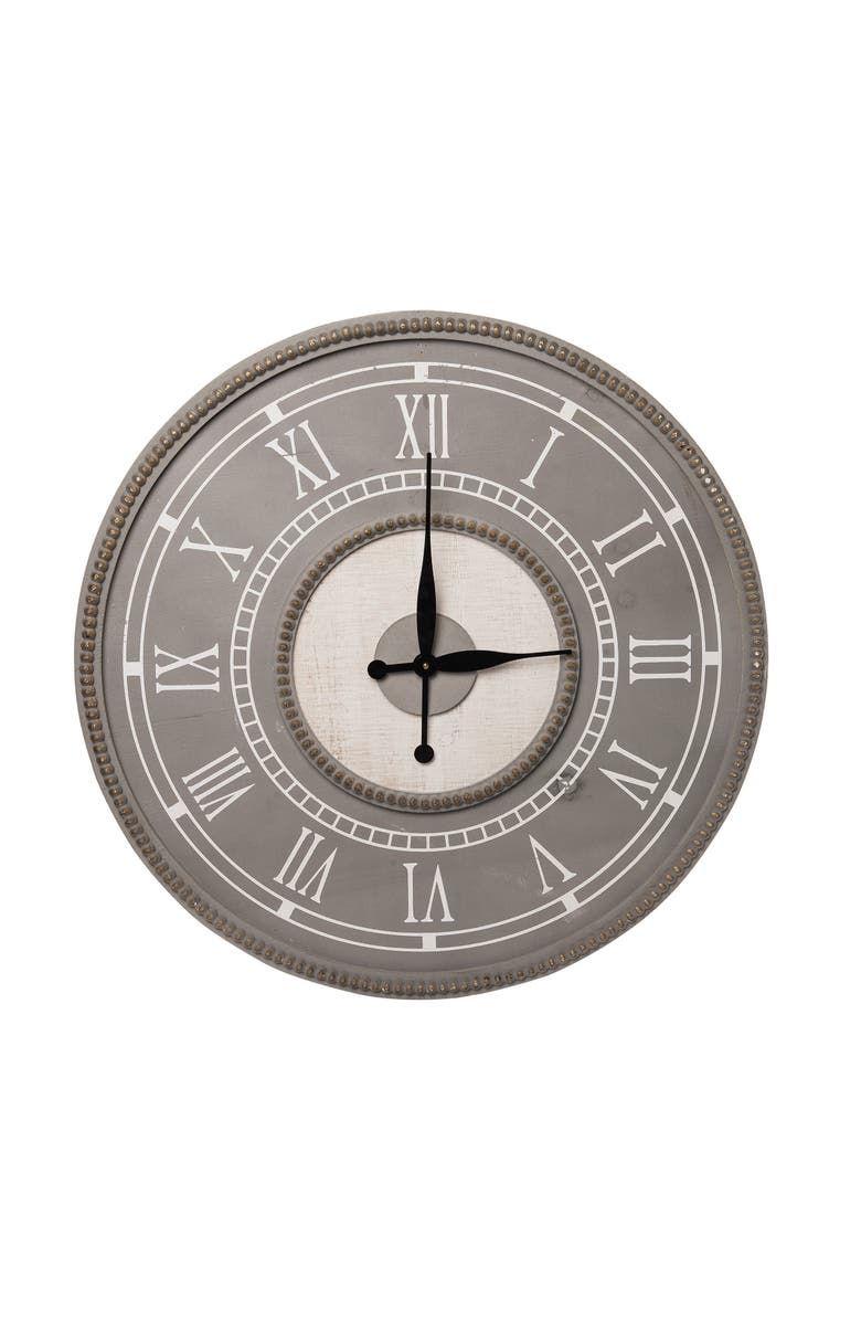 Transpac Gray Wood Everyday Wall Clock for Spring Decor Stylish Wall Clocks for Home and Office, Main, color, Gray