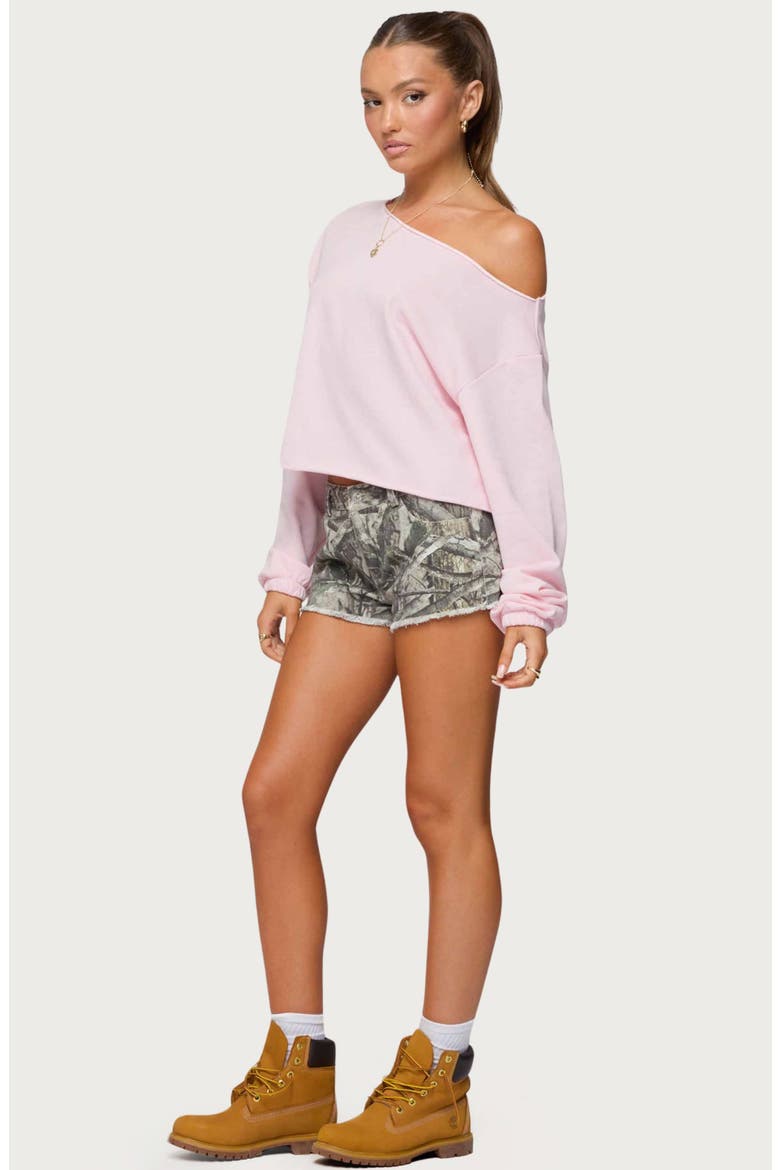 Aveline One-Shoulder Sweatshirt, Alternate, color, LIGHT-PINK