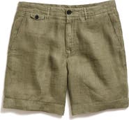 Billy Reid Moore Flat Front Linen Shorts