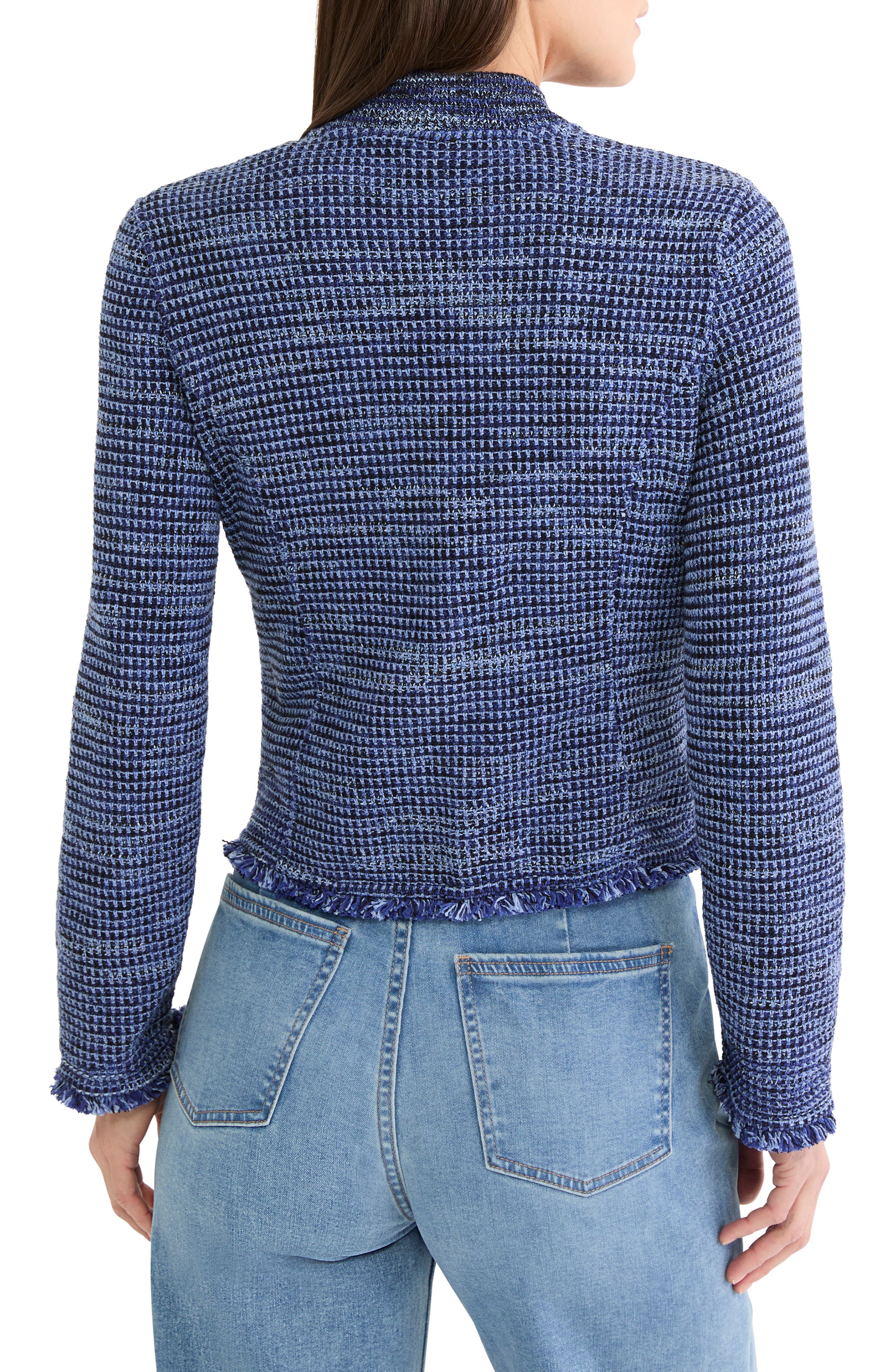 Fringe Knit Bomber Jacket - image 2