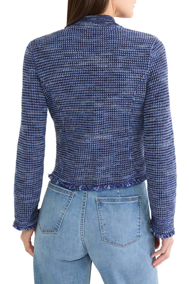 Fringe Knit Bomber Jacket, Alternate, color, BLUE MIX