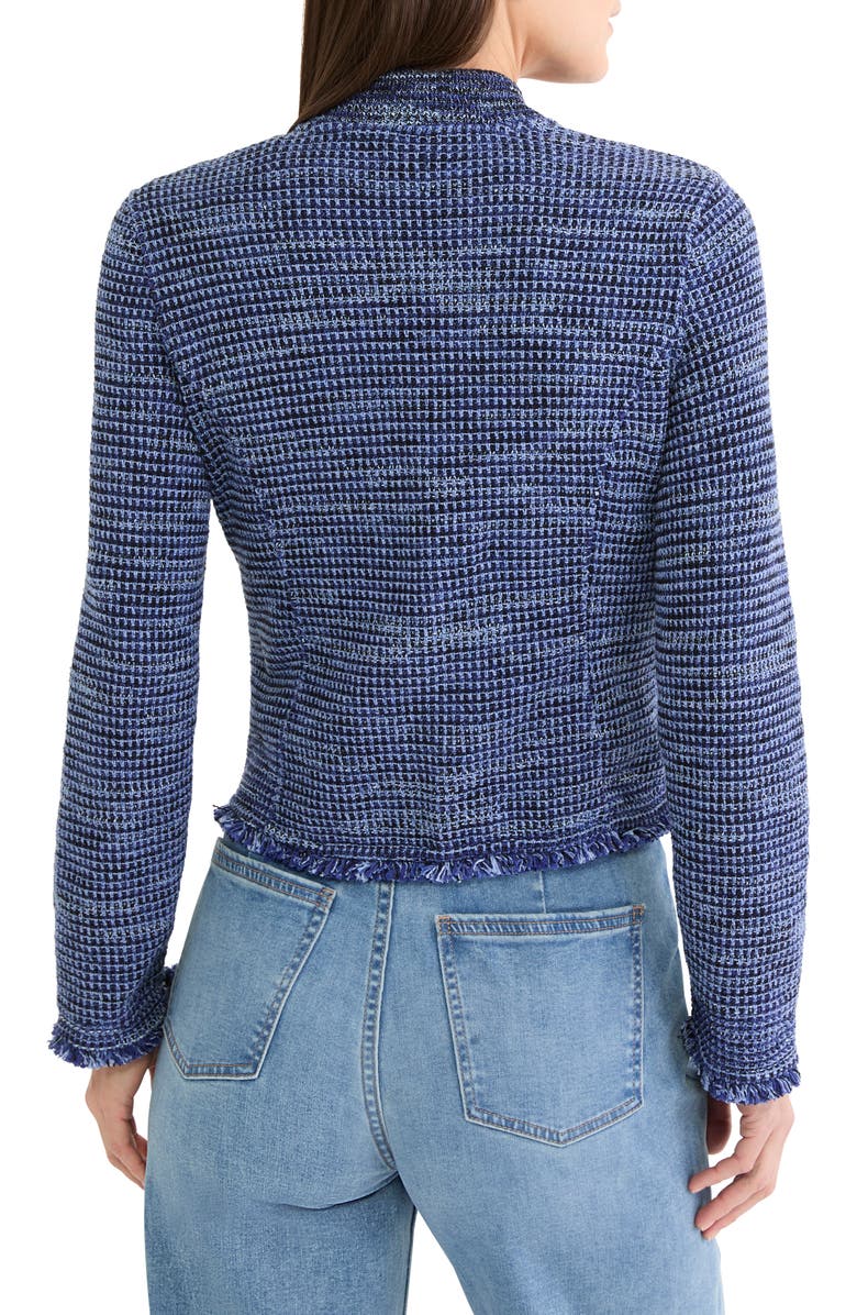 NIC+ZOE Fringe Knit Bomber Jacket, Alternate, color, Blue Mix