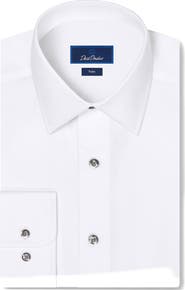 David Donahue Trim Fit Cotton Dress Shirt
