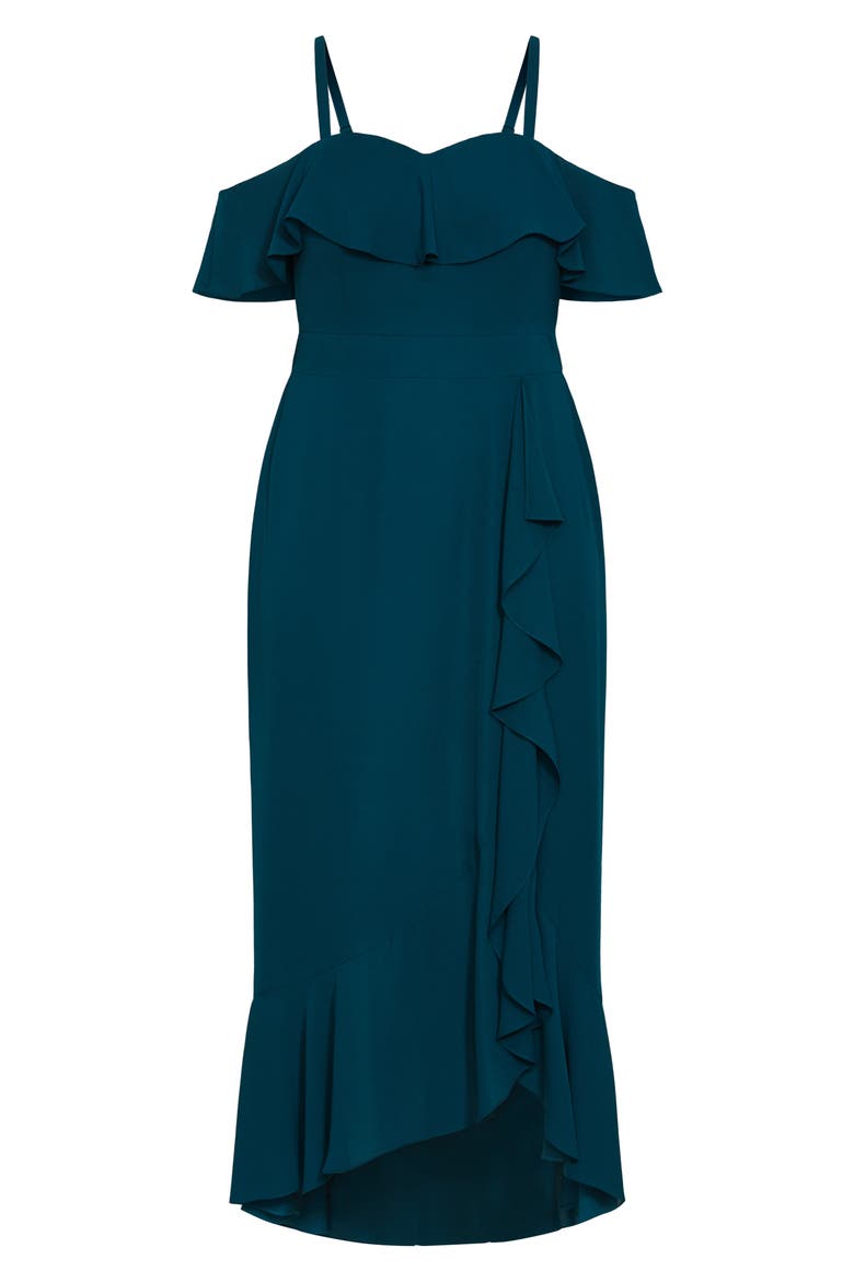 Remi Ruffle Maxi Dress, Alternate, color, EMERALD
