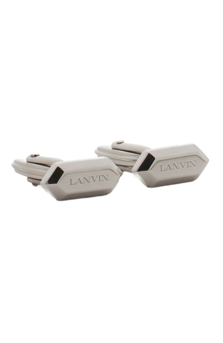 Lanvin Label Cufflinks, Alternate, color, Silver
