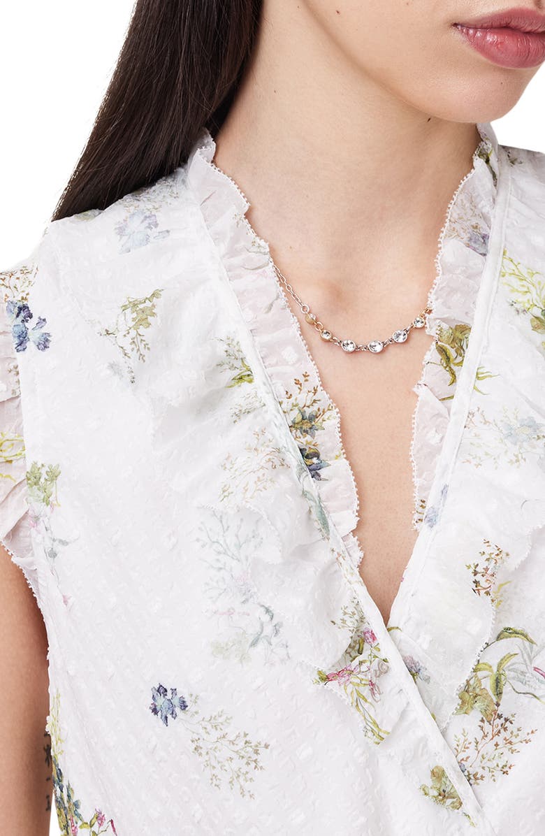 AllSaints Ari Floral Print Wrap Dress, Alternate, color, Laci Ecru White