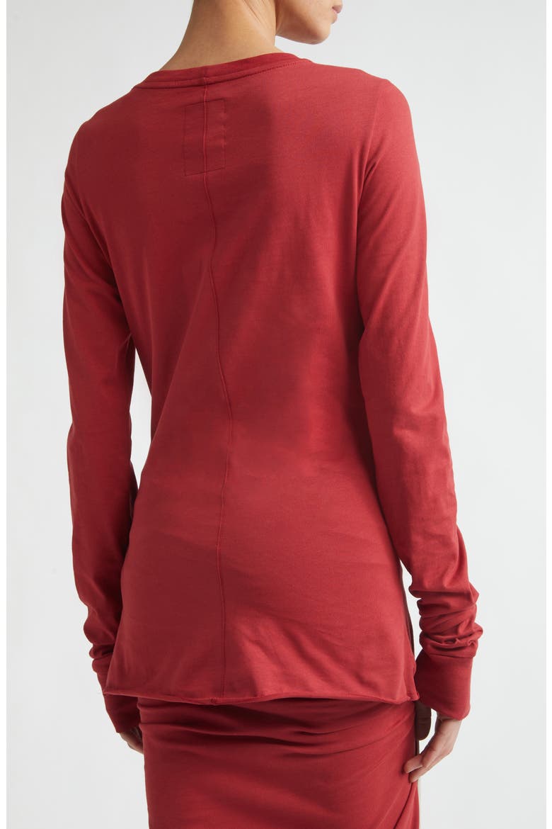 x Rick Owens Girder Long Sleeve Yoke T-Shirt, Alternate, color, RED
