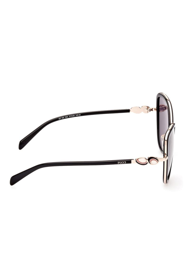 57mm Cat Eye Sunglasses, Alternate, color, BLACK/ OTHER / SMOKE