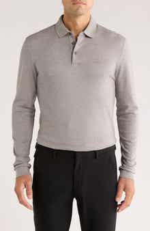 BOSS Pado Long Sleeve Cotton Polo