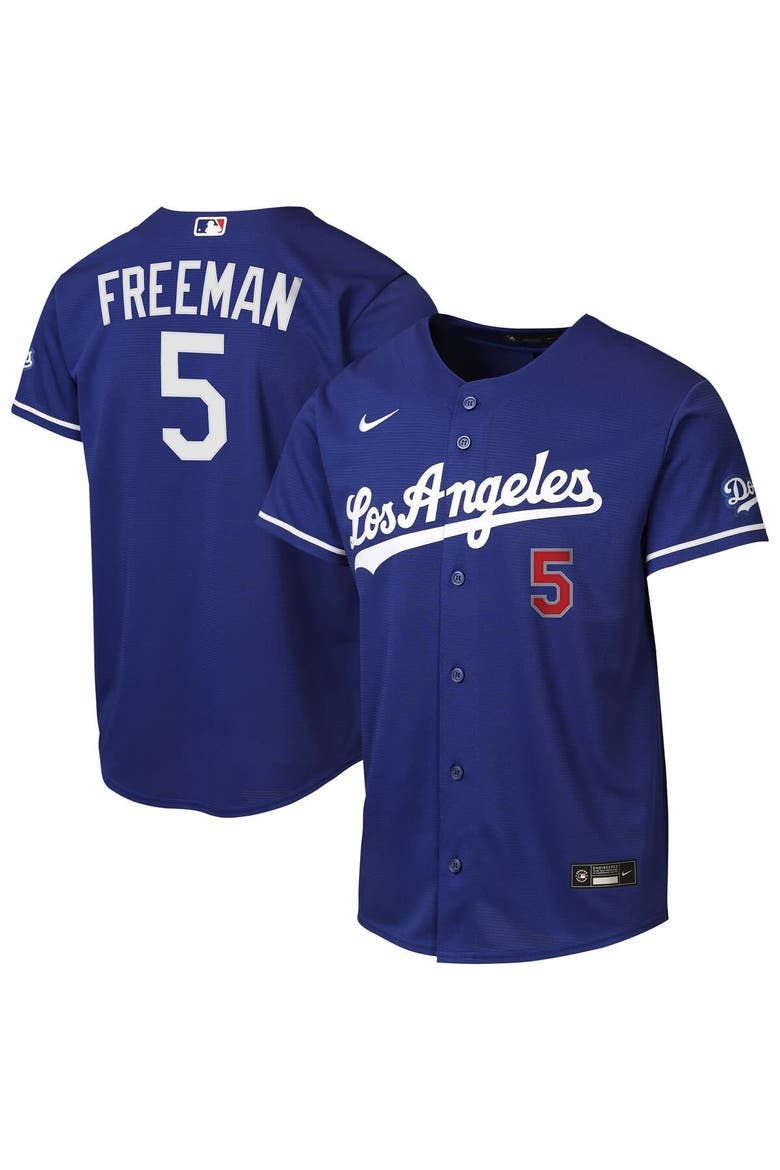 Youth Nike Freddie Freeman Royal Los Angeles Dodgers Alternate Stadium Jersey, Main, color, Royal