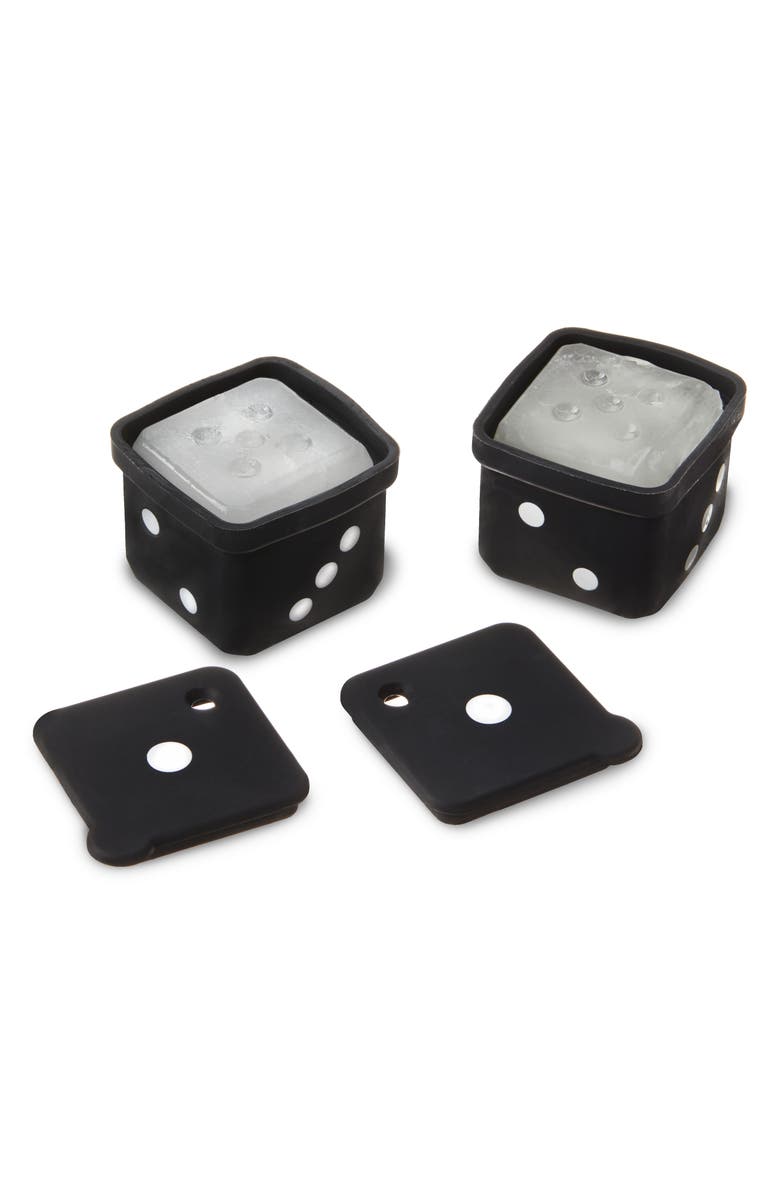 TRUE BRANDS Set of 2 Dice Ice Cube Trays, Main, color, Black