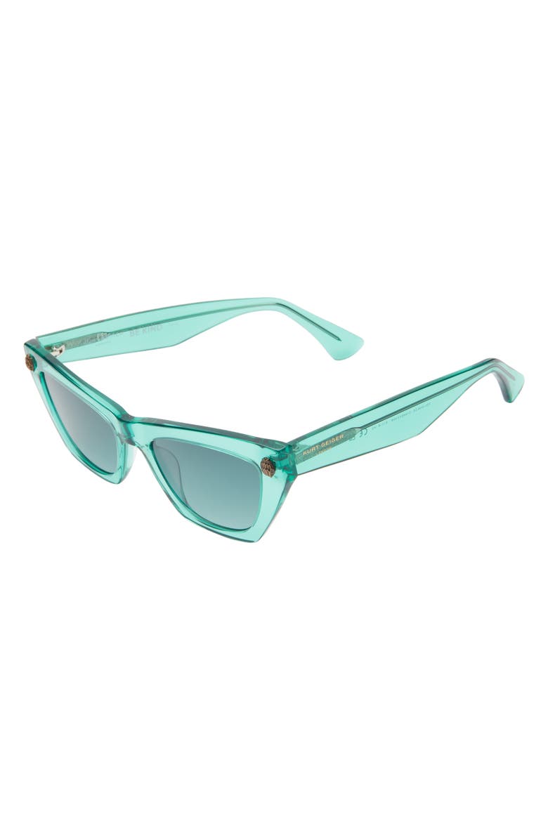 Kurt Geiger London 51mm Cat Eye Sunglasses, Alternate, color, Green/ Green Shaded