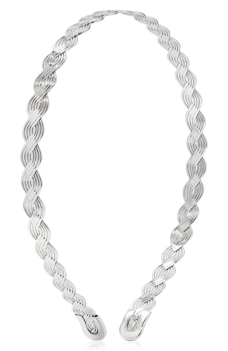 Ettika Regal Twist Headband, Main, color, Silver