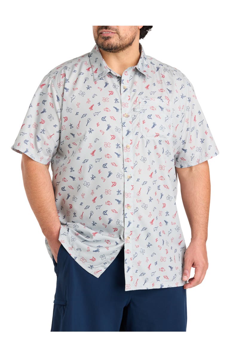 Columbia Big & Tall PFG Super Slack Tecas Sport Shirt, Main, color, Grey