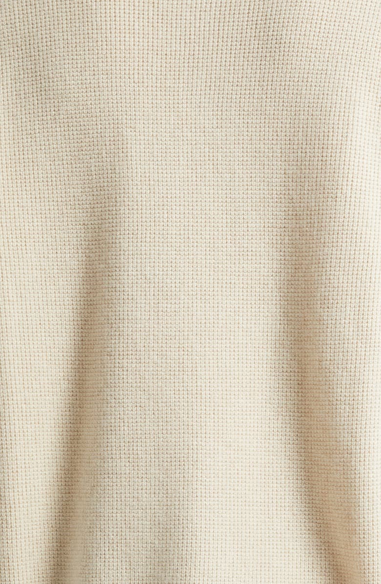 The Elder Statesman Cashmere Thermal Waffle Stitch Henley Sweater, Alternate, color, Natural