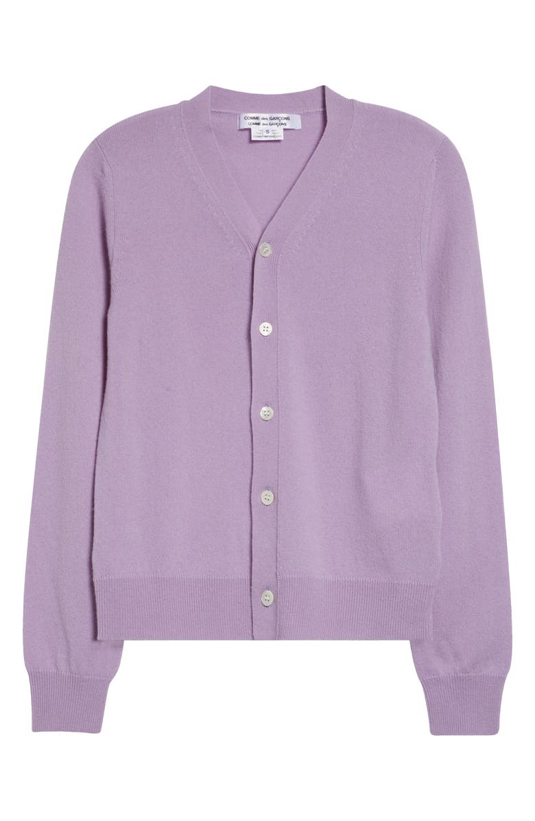 Comme des Garçons Comme des Garçons Cashmere V-Neck Cardigan, Main, color, Purple