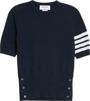 Thom Browne 4-Bar Short Sleeve Cashmere Sweater