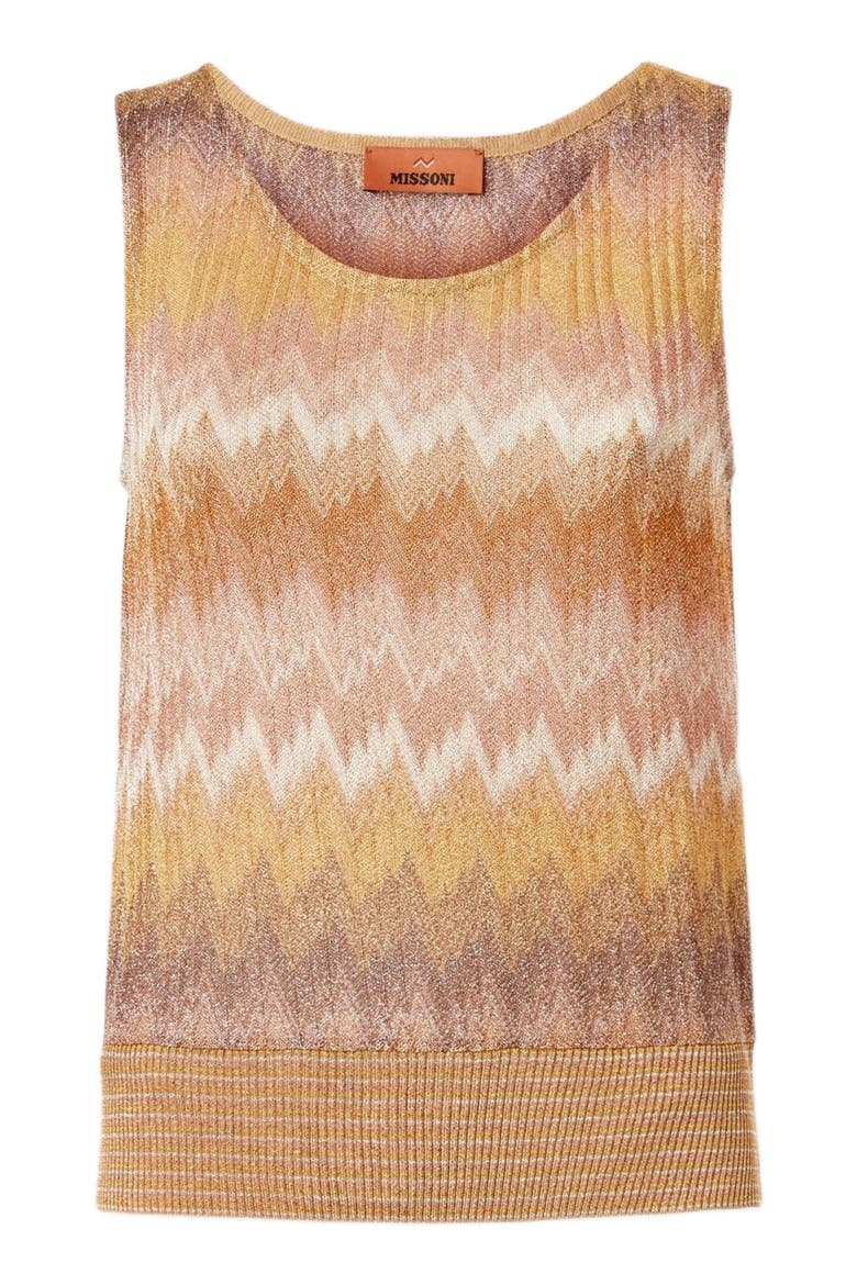 Tank Top In Viscose Lamé With Snake Motif, Alternate, color, Gold