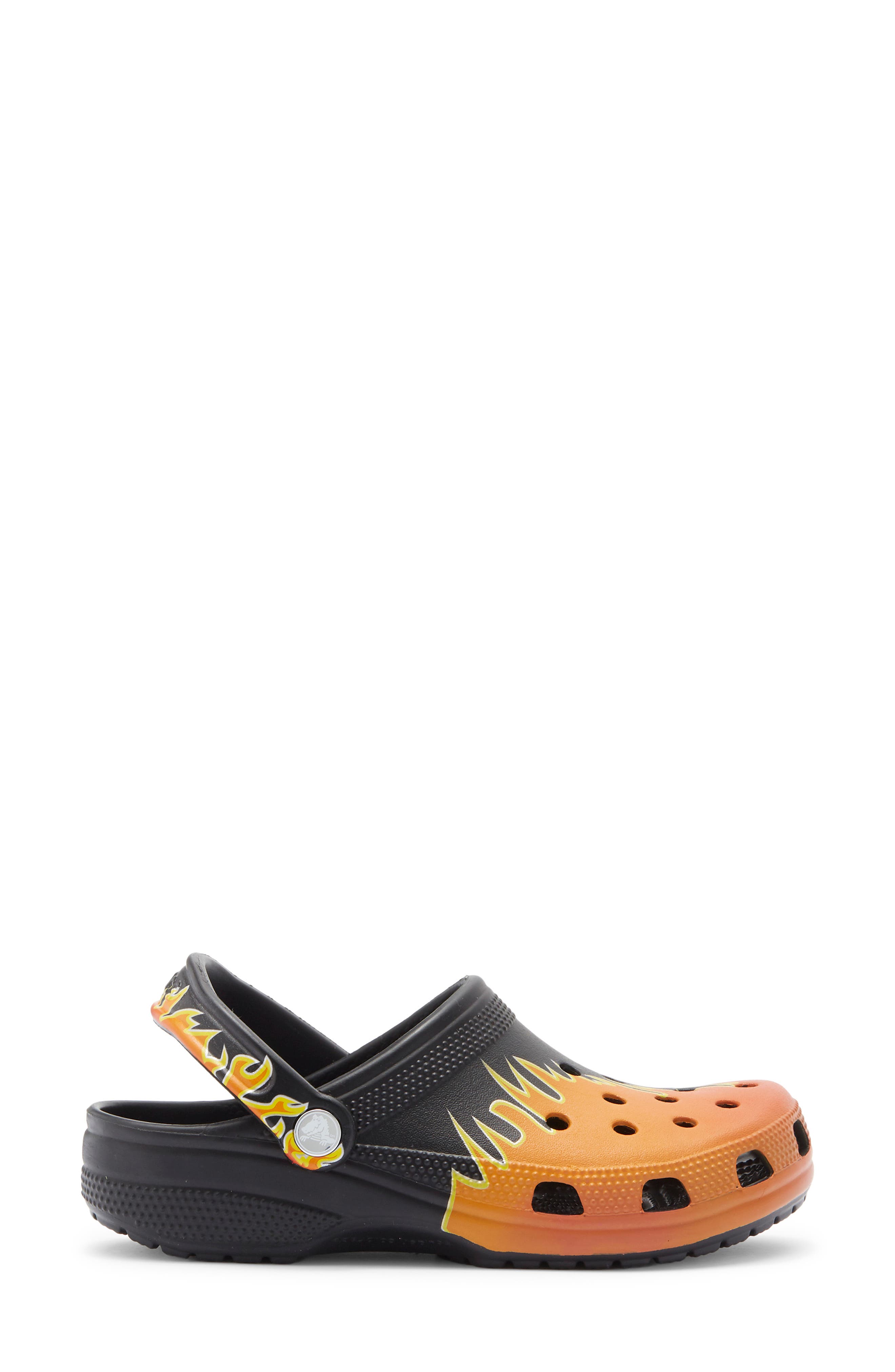CROCS Classic Flames Clog, Alternate, color, Black/ Multi