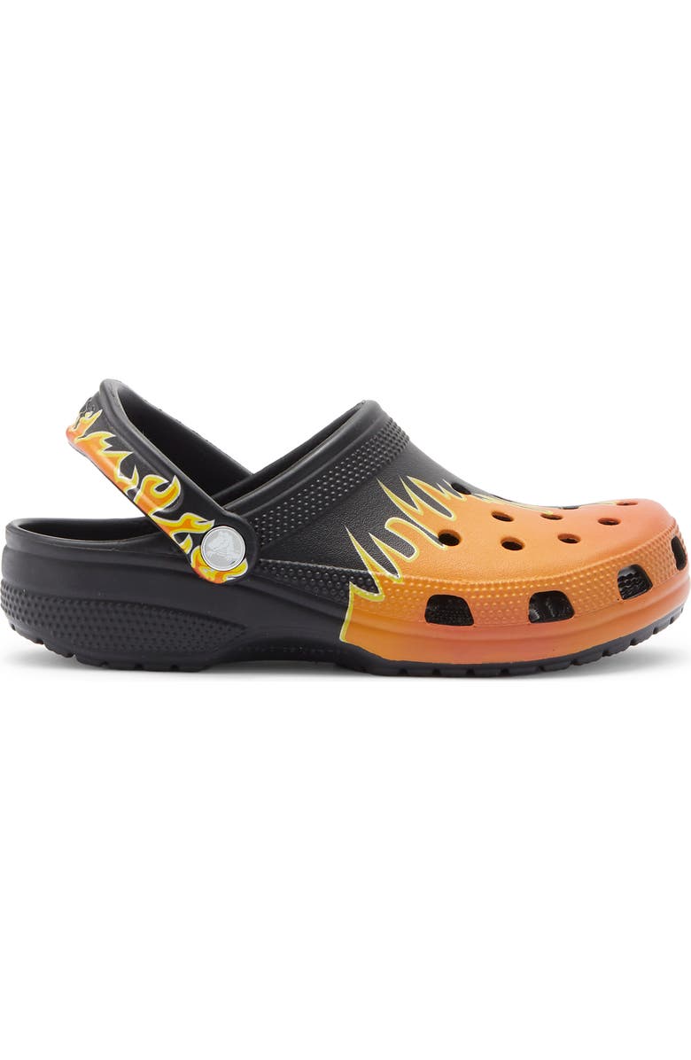 CROCS Classic Flames Clog, Alternate, color, Black/ Multi