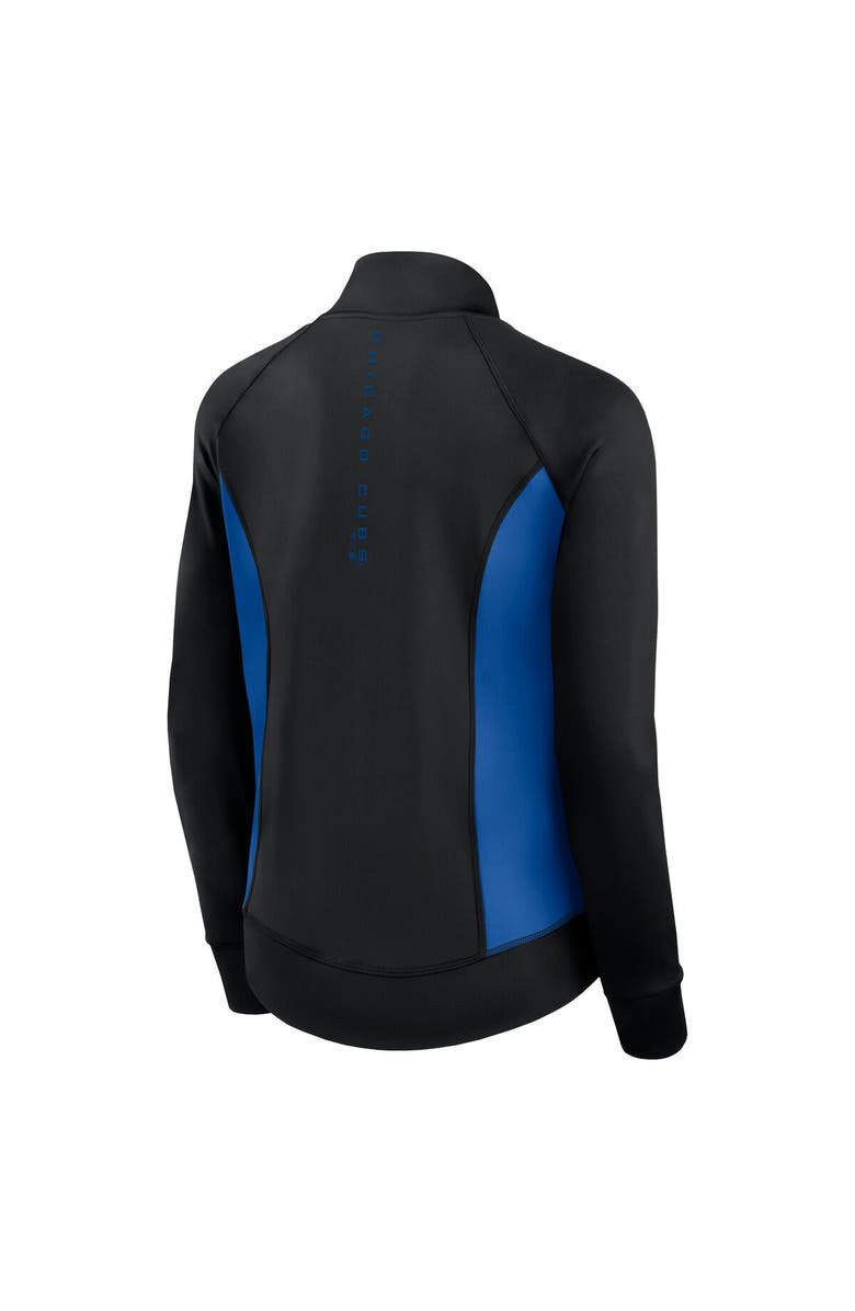 Fanatics Signature Women's Fanatics Signature Black Chicago Cubs Studio Fitted Full-Zip Gym Track Jacket, Alternate, color, Black